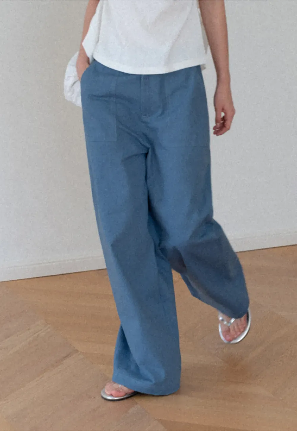 High Waist Wide Leg Pleated Casual Pants