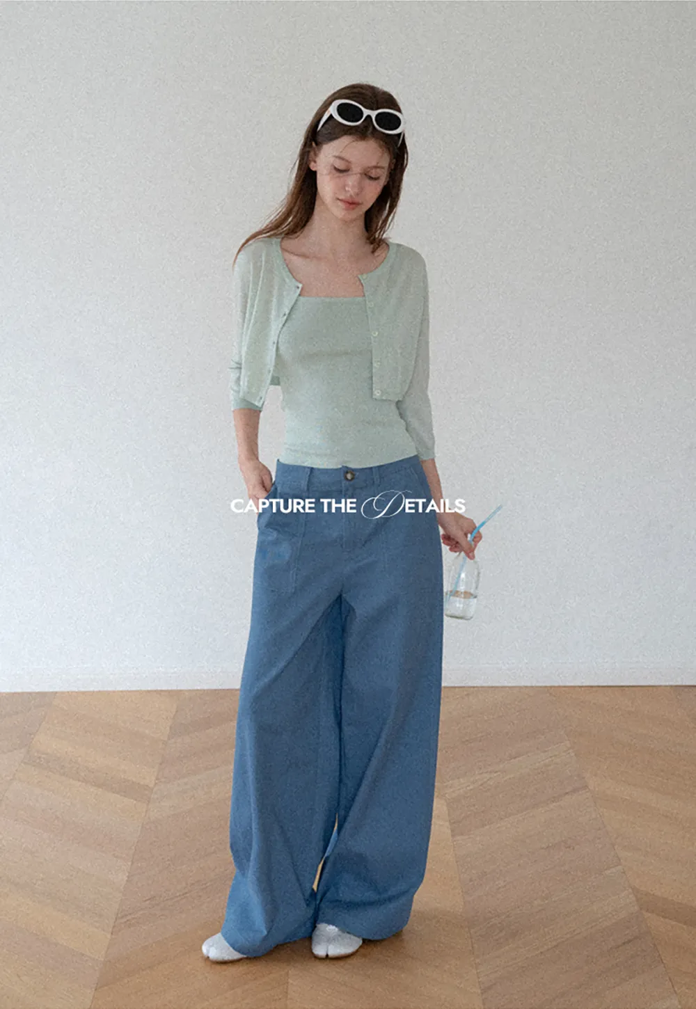 High Waist Wide Leg Pleated Casual Pants