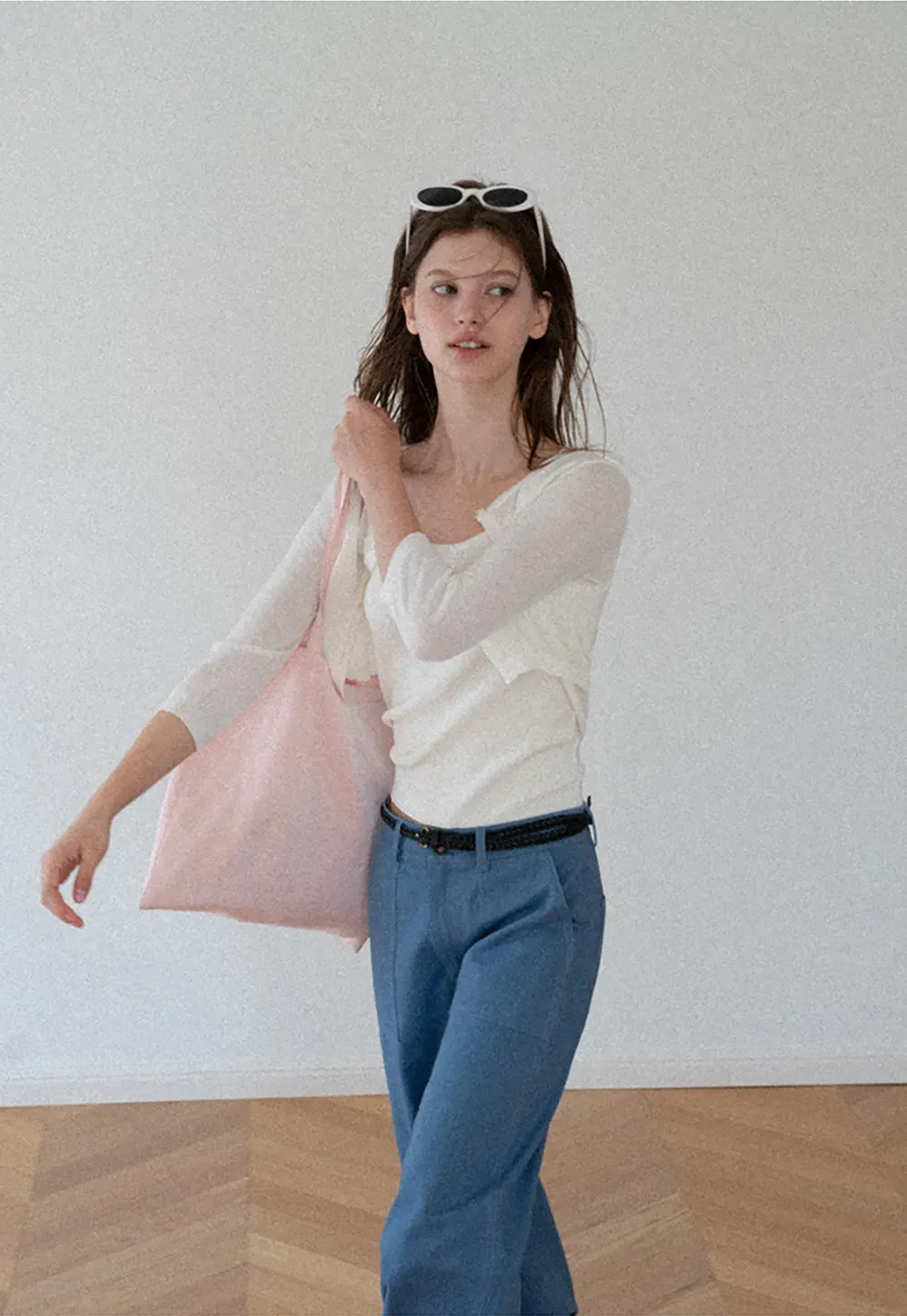High Waist Wide Leg Pleated Casual Pants