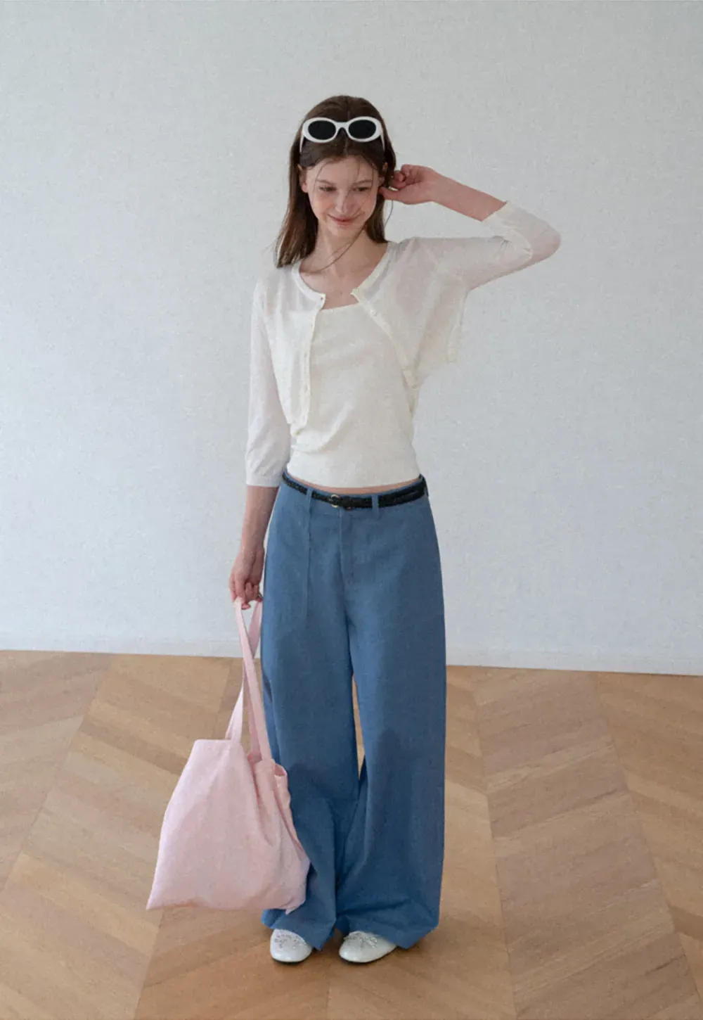 High Waist Wide Leg Pleated Casual Pants