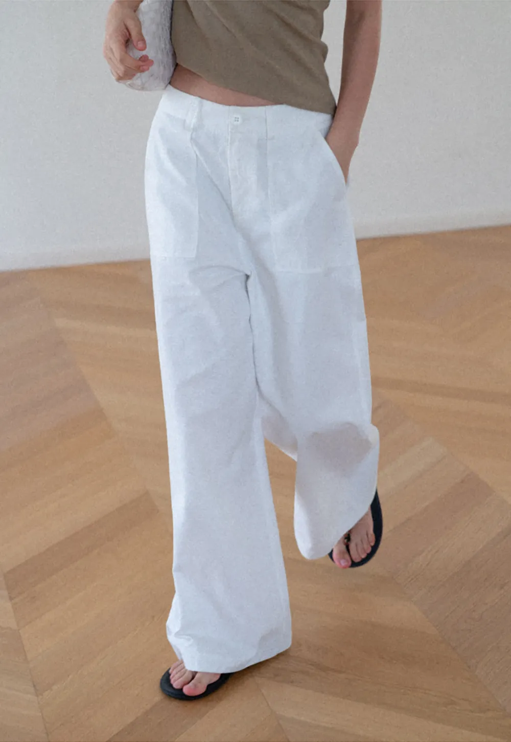 High Waist Wide Leg Pleated Casual Pants