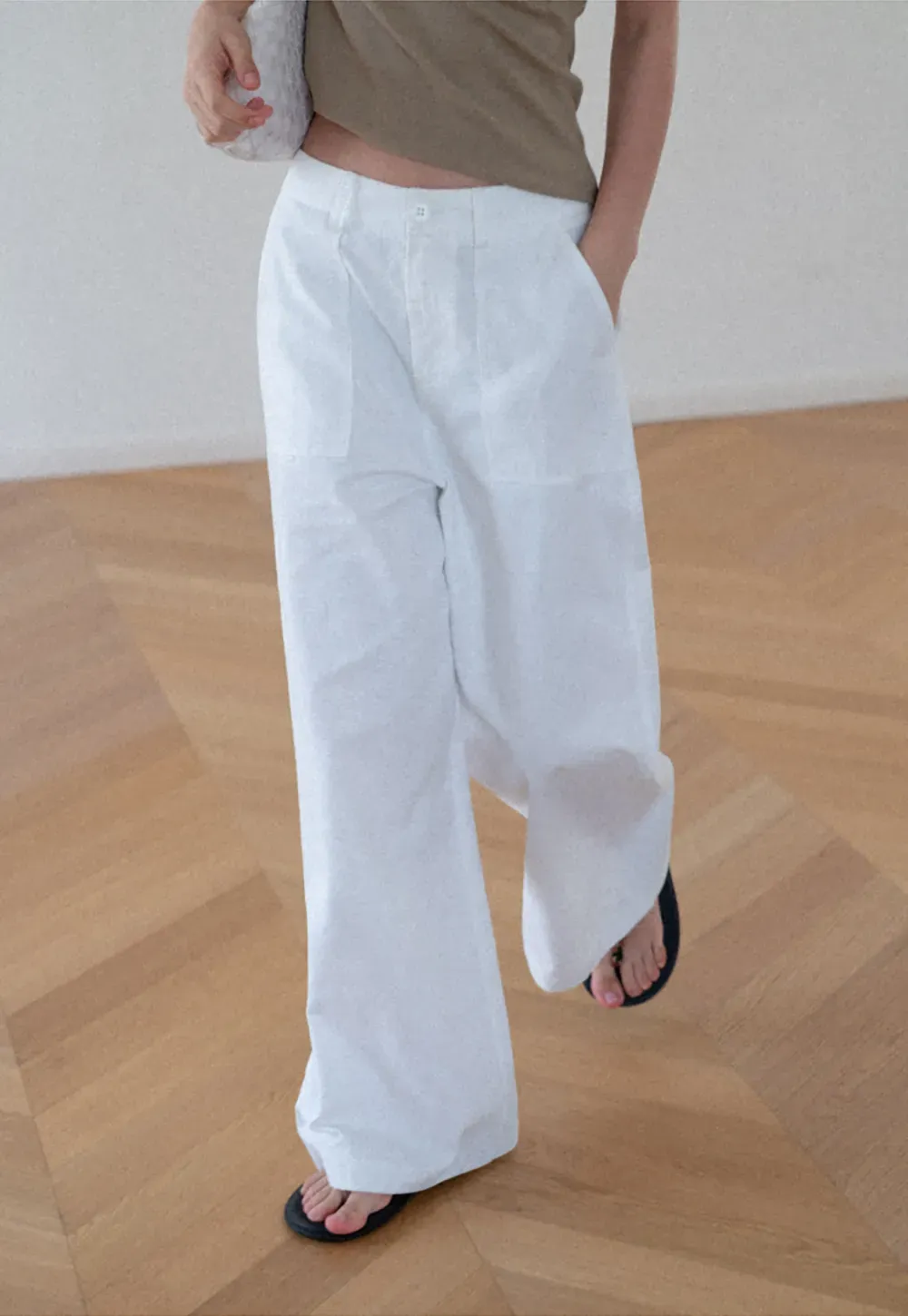 High Waist Wide Leg Pleated Casual Pants