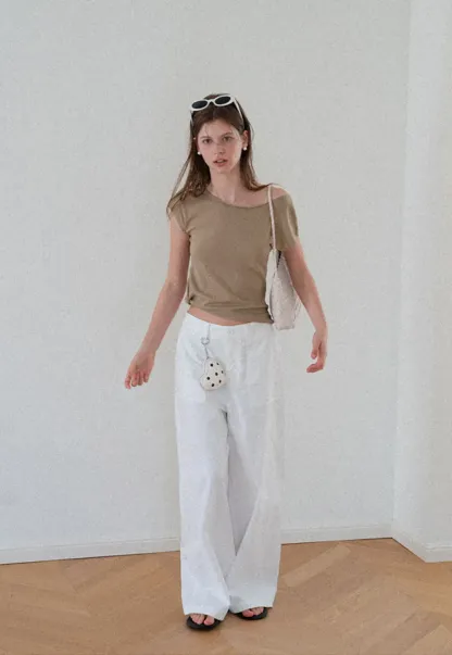 High Waist Wide Leg Pleated Casual Pants