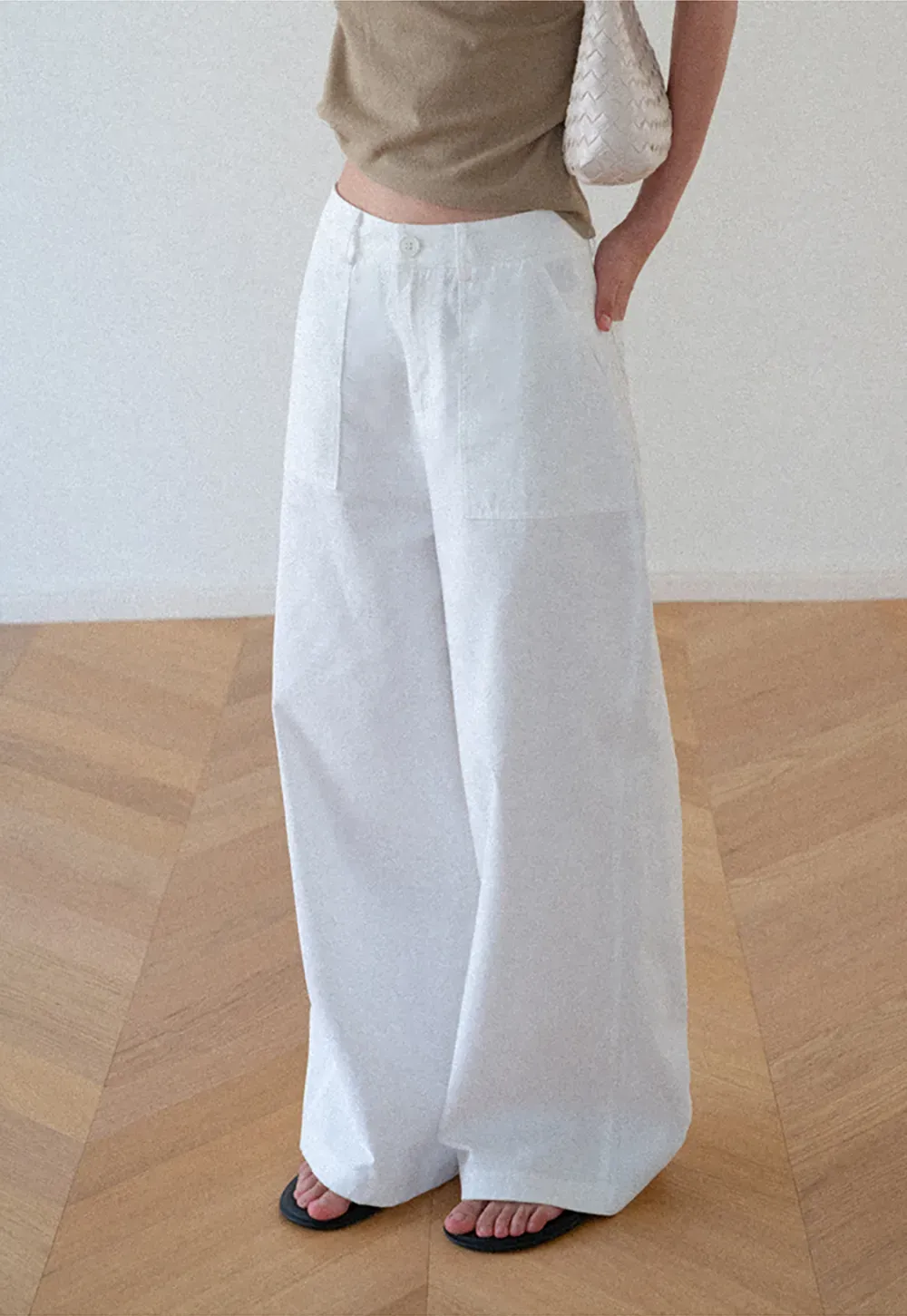 High Waist Wide Leg Pleated Casual Pants