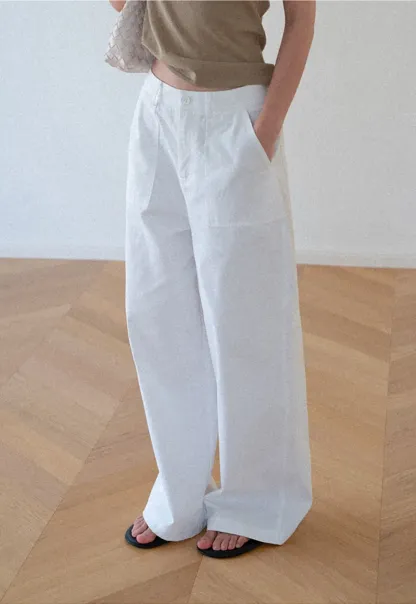 High Waist Wide Leg Pleated Casual Pants
