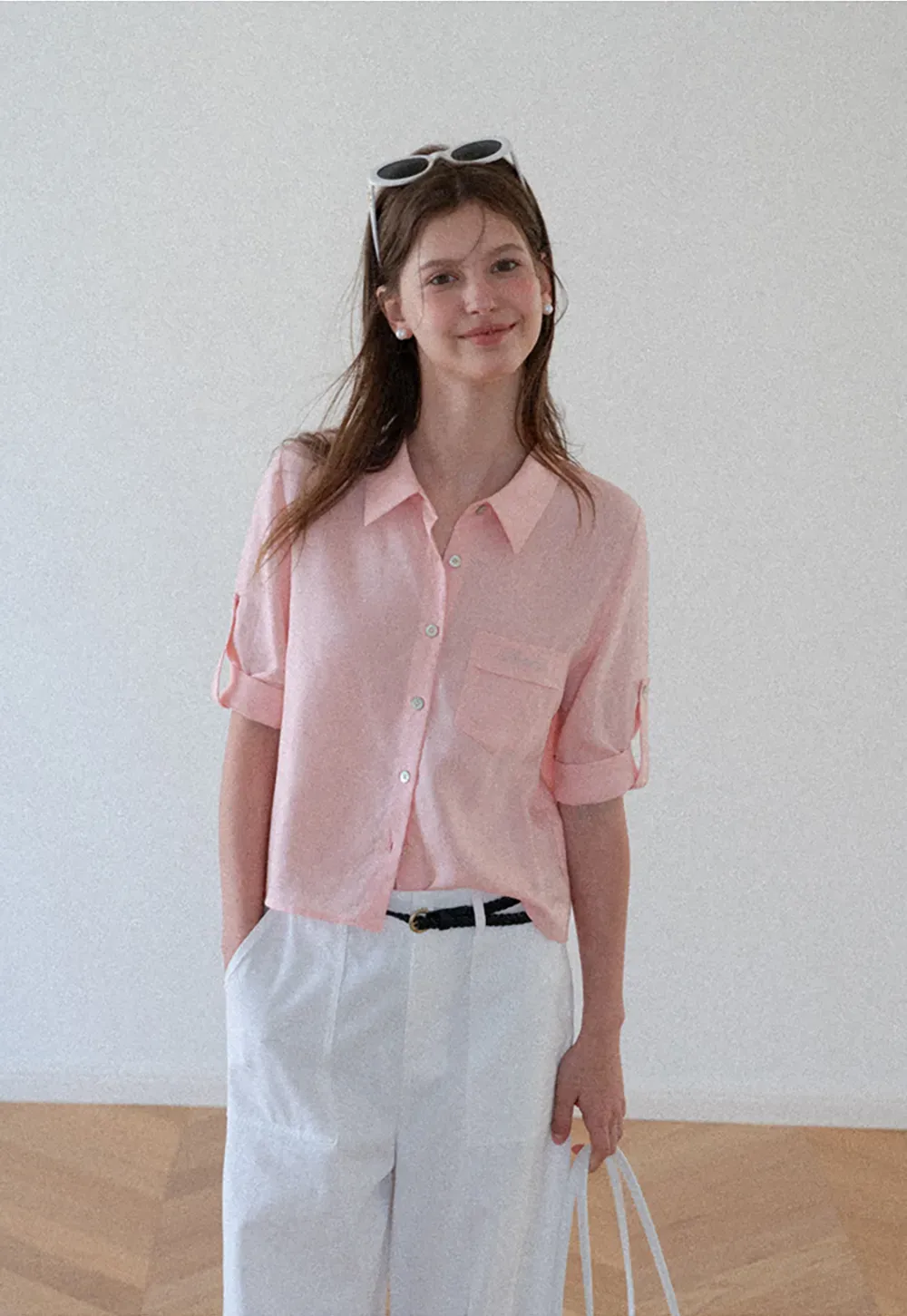 High Waist Wide Leg Pleated Casual Pants