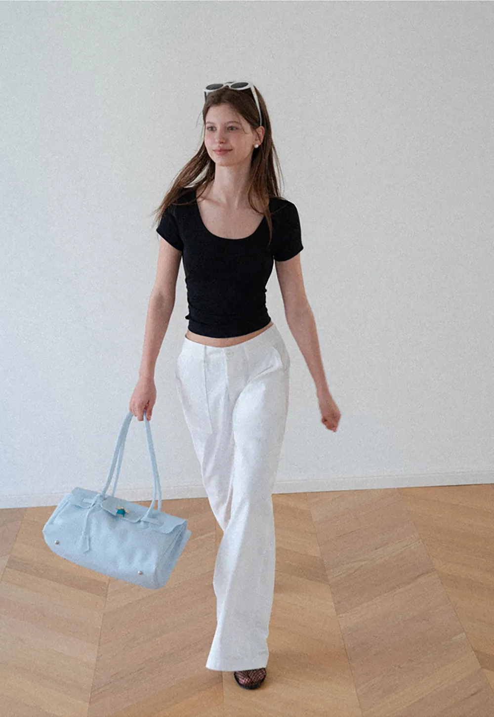 High Waist Wide Leg Pleated Casual Pants