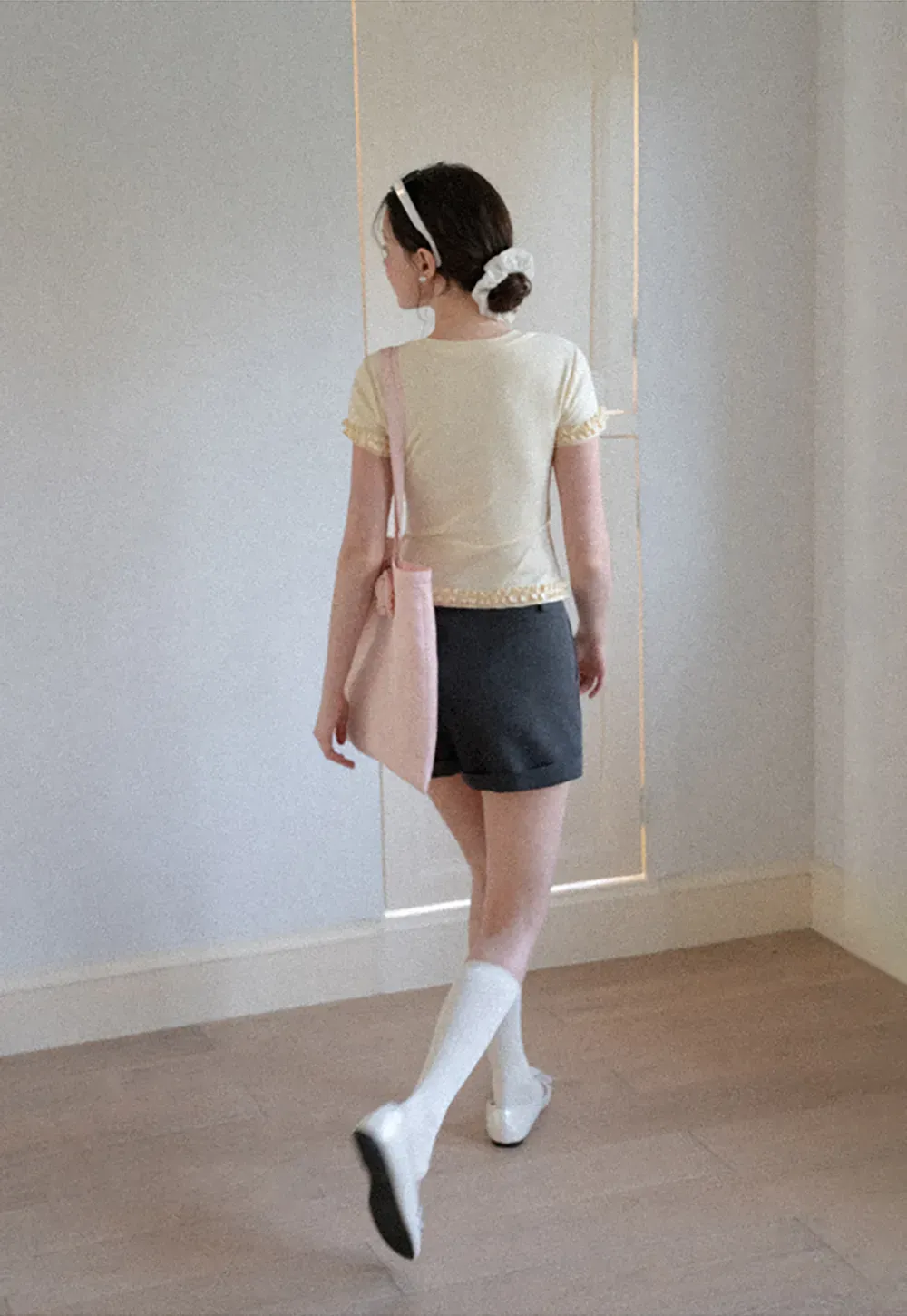 High Waist Cuffed Tailored Shorts
