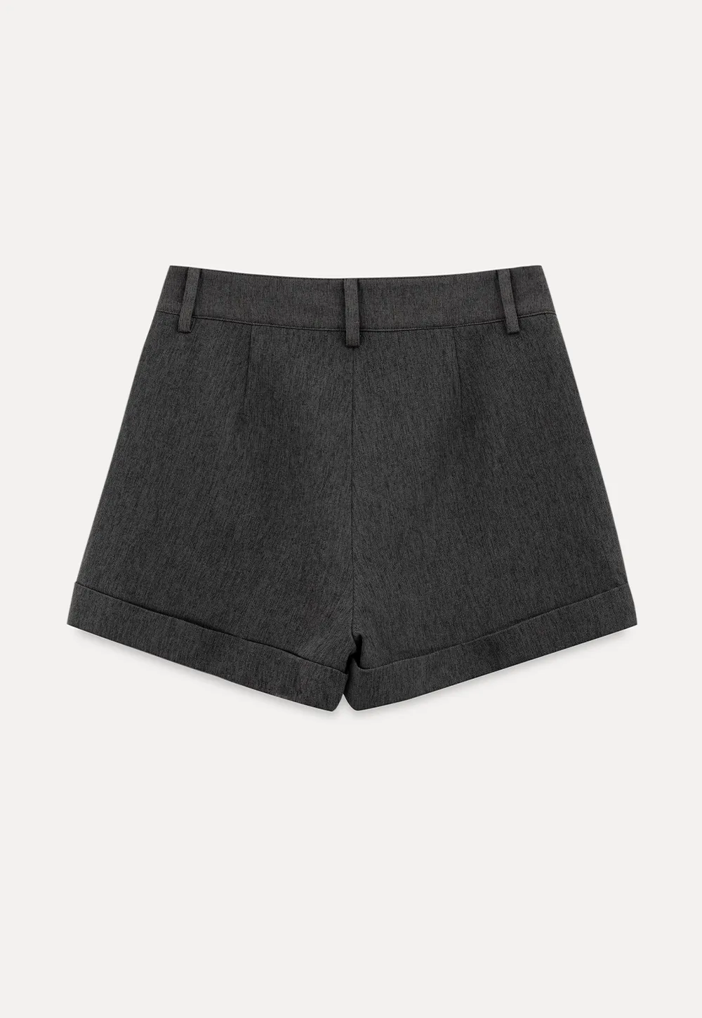 High Waist Cuffed Tailored Shorts