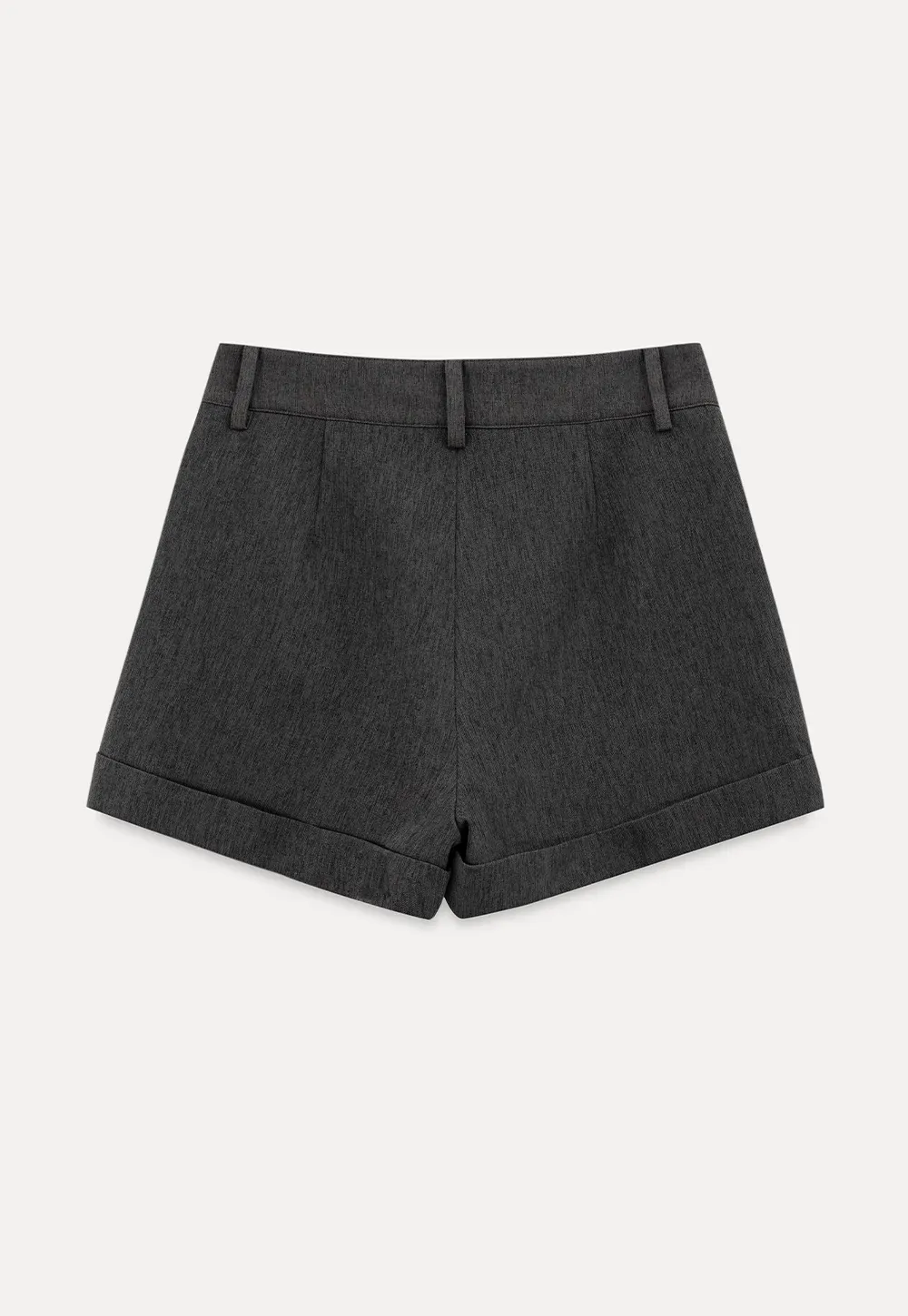 High Waist Cuffed Tailored Shorts