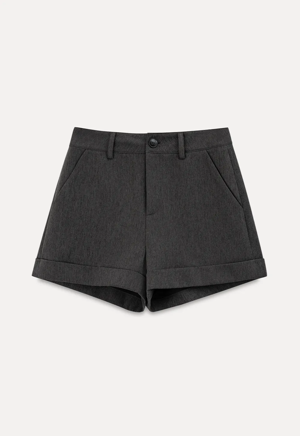 High Waist Cuffed Tailored Shorts