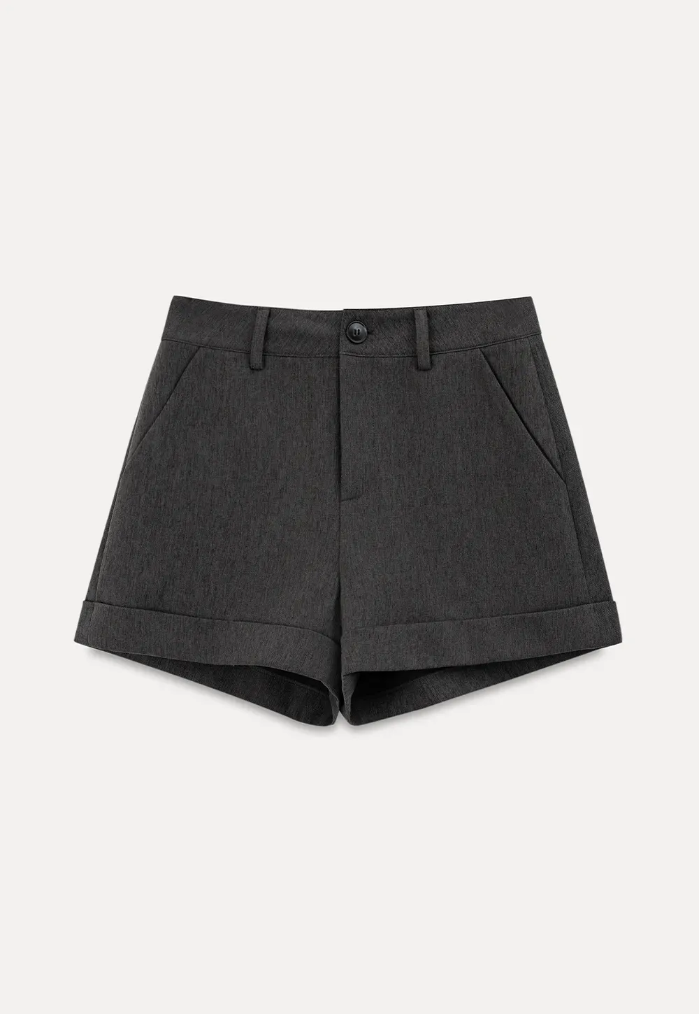 High Waist Cuffed Tailored Shorts