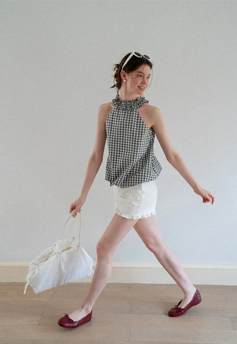 Ruffled Hem High Waist Shorts