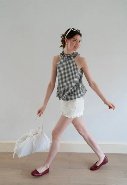 Ruffled Hem High Waist Shorts