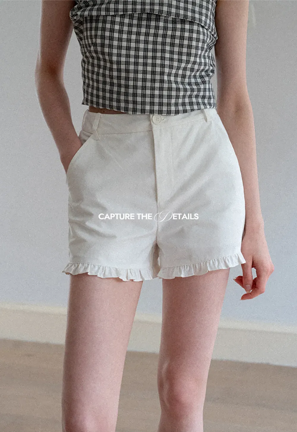 Ruffled Hem High Waist Shorts