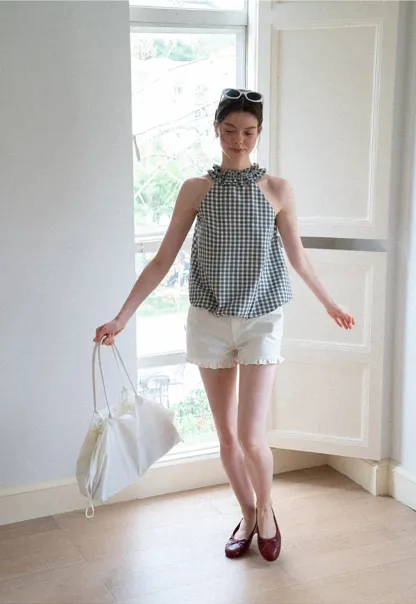 Ruffled Hem High Waist Shorts