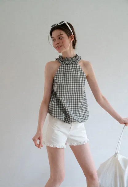 Ruffled Hem High Waist Shorts