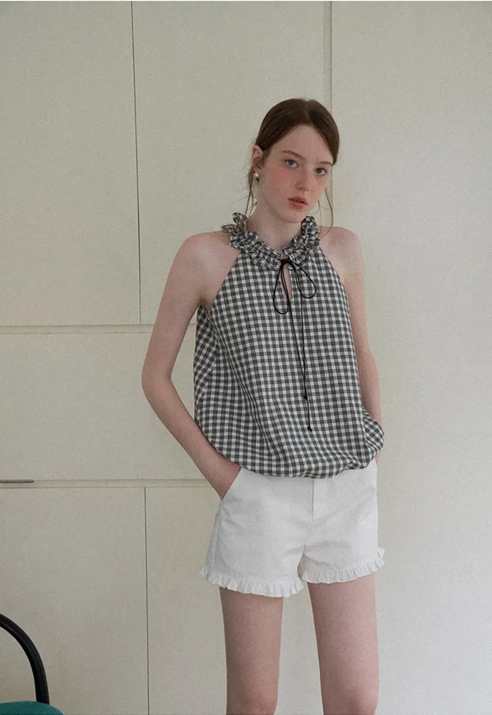 Ruffled Hem High Waist Shorts