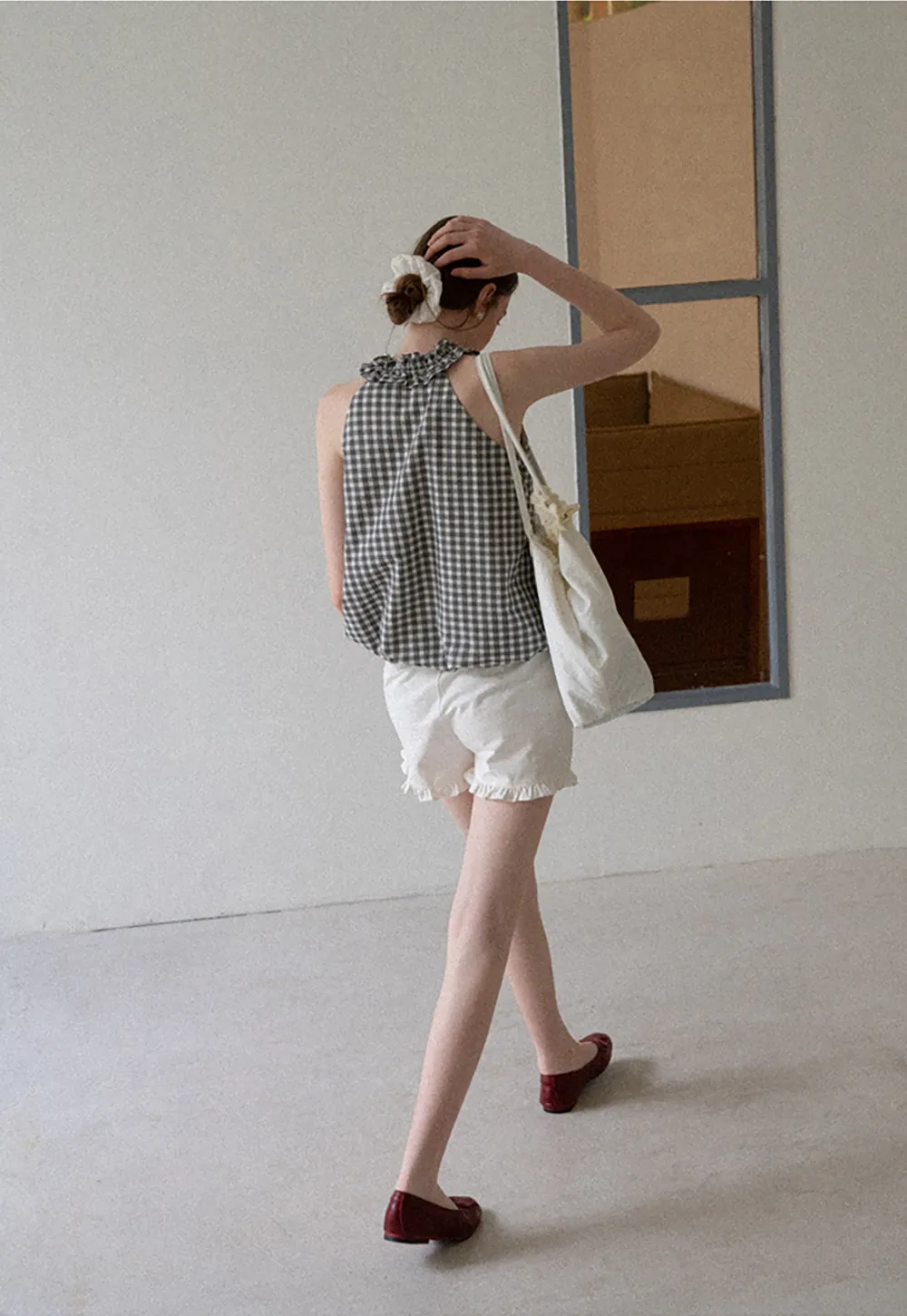 Ruffled Hem High Waist Shorts