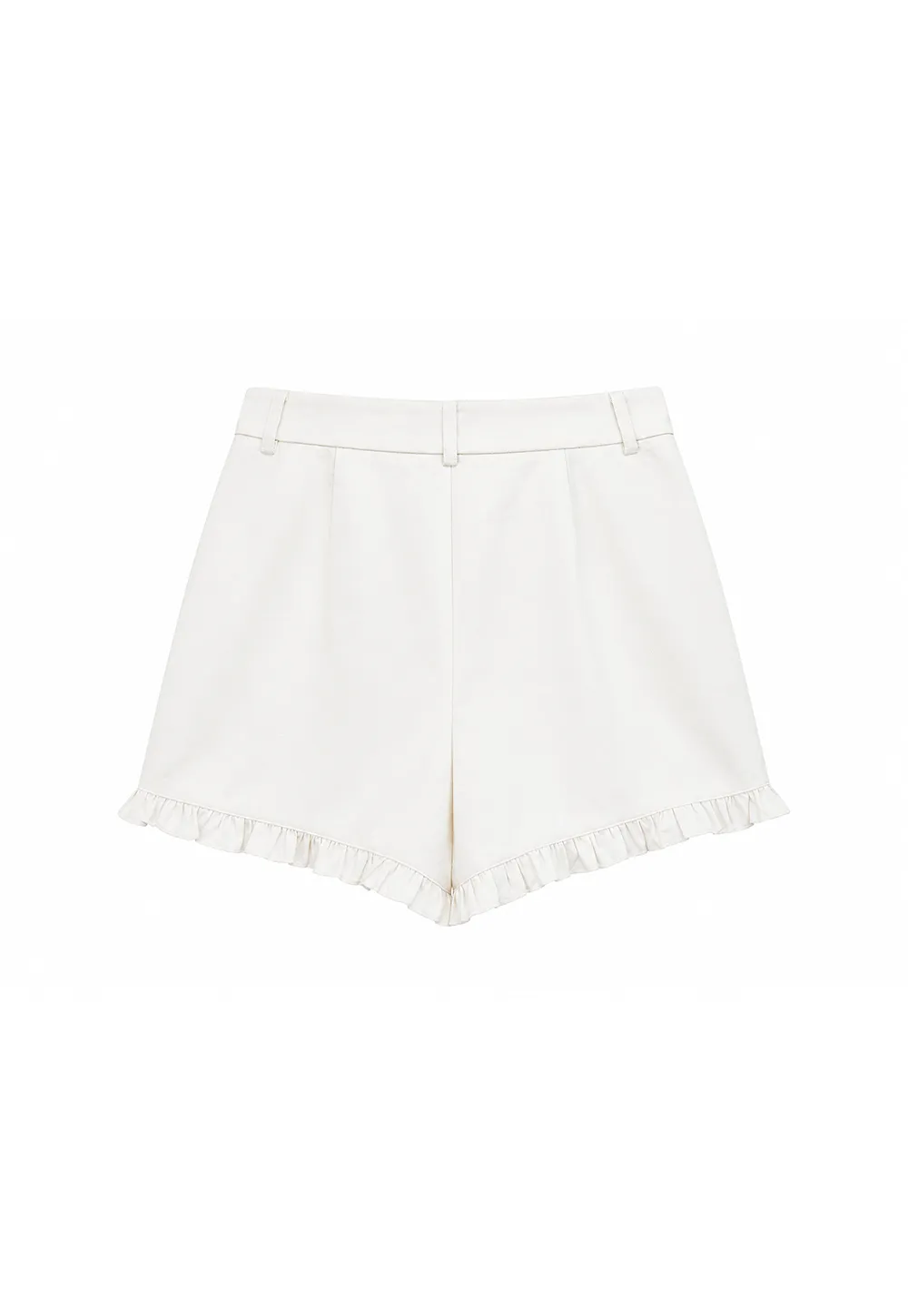 Ruffled Hem High Waist Shorts