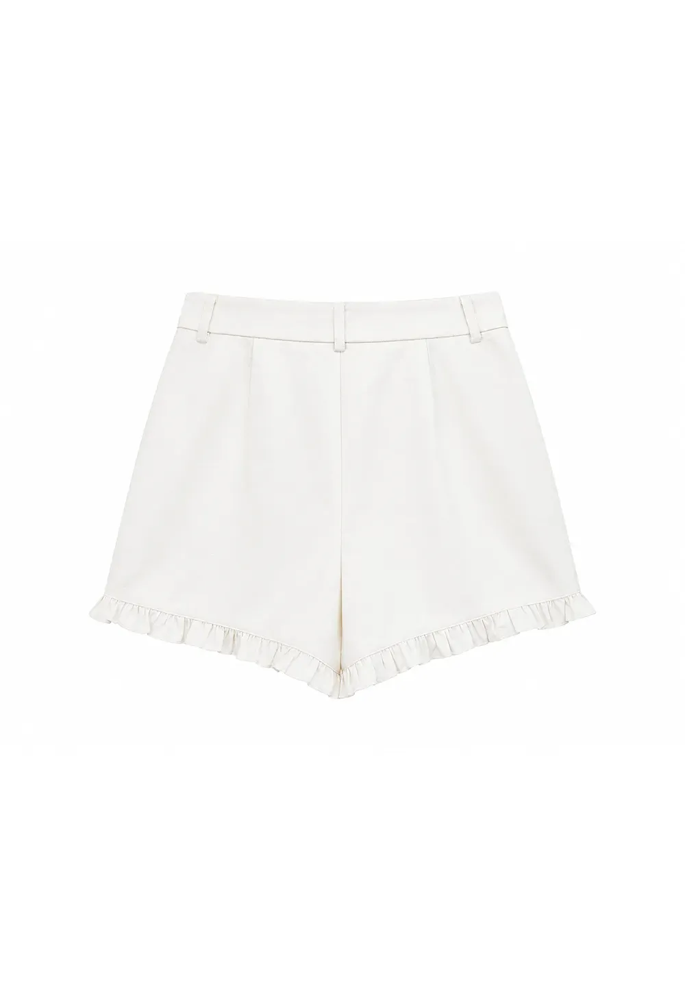 Ruffled Hem High Waist Shorts