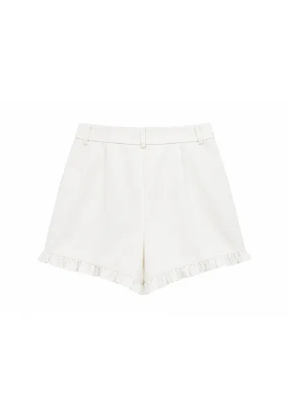 Ruffled Hem High Waist Shorts