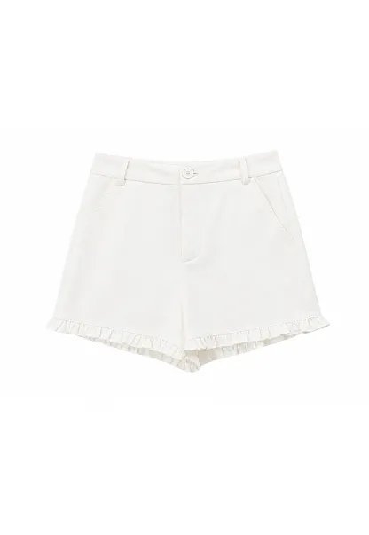 Ruffled Hem High Waist Shorts