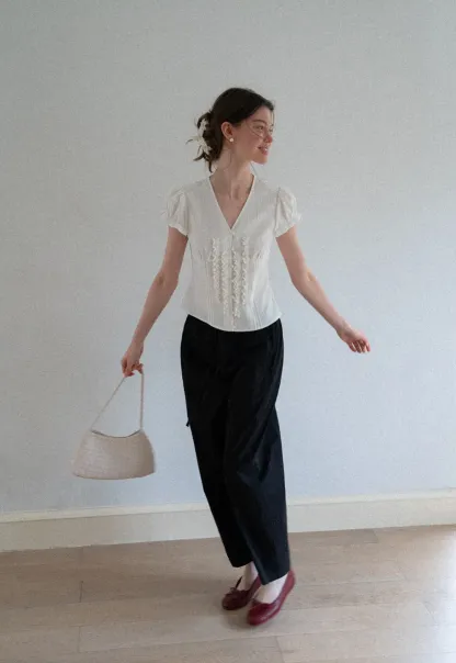 Elastic Waist Drawstring Wide Leg Casual Pants