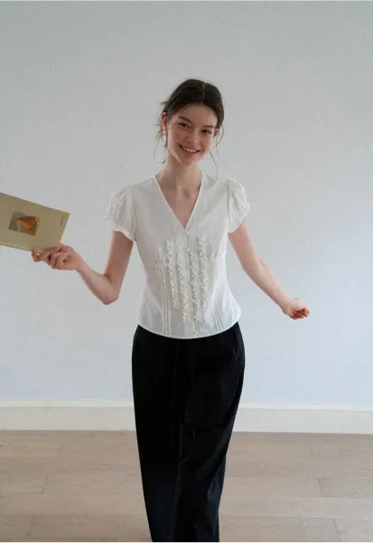 Elastic Waist Drawstring Wide Leg Casual Pants