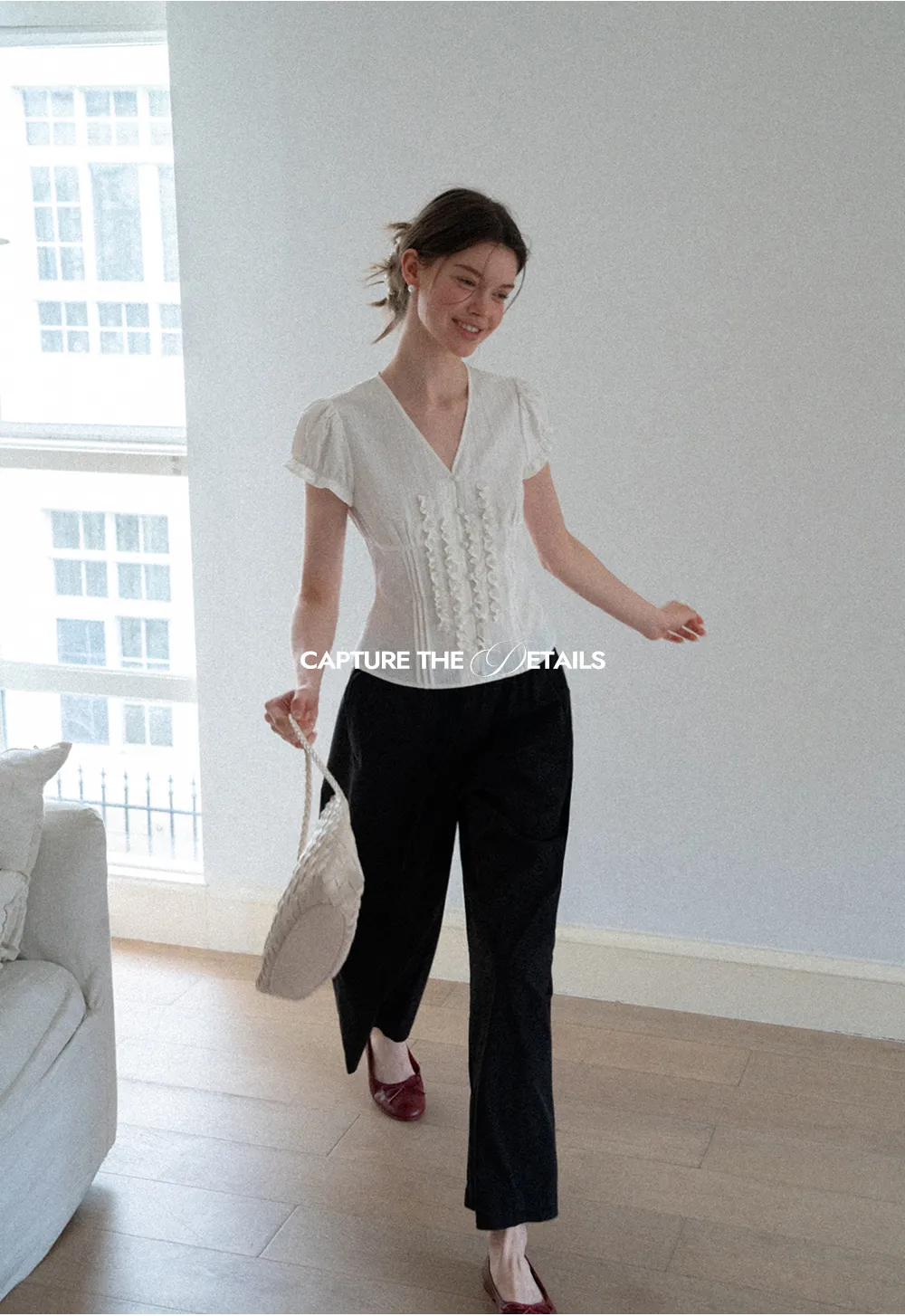 Elastic Waist Drawstring Wide Leg Casual Pants