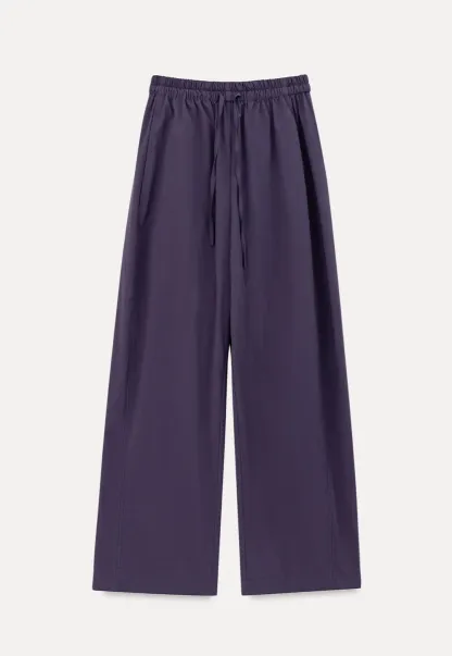 Elastic Waist Drawstring Wide Leg Casual Pants