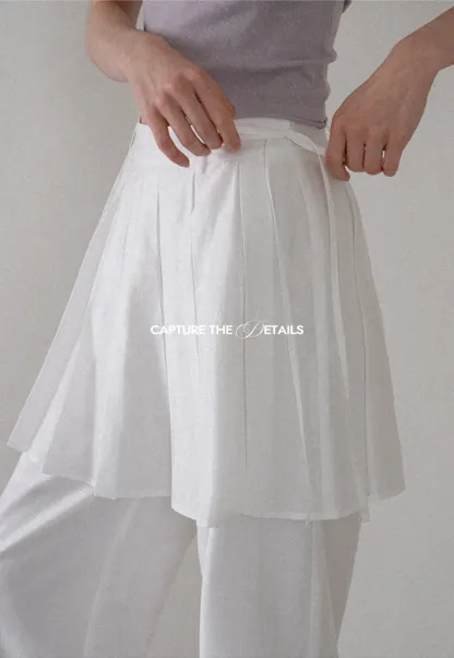 Pleated Layered High Waist Casual Pants