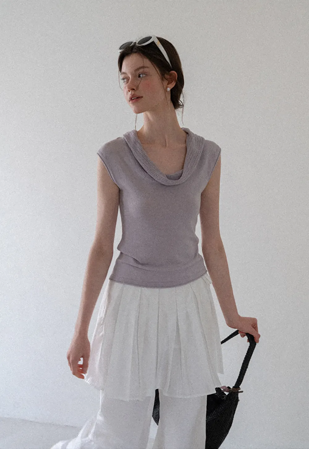 Pleated Layered High Waist Casual Pants