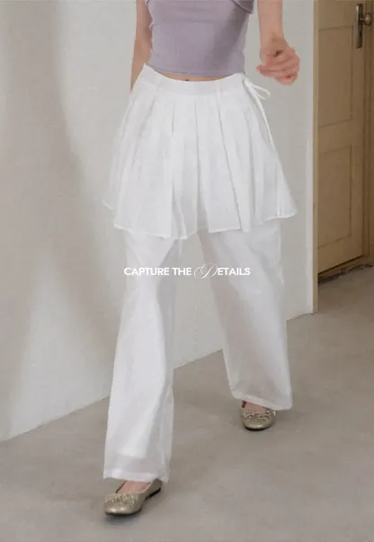 Pleated Layered High Waist Casual Pants
