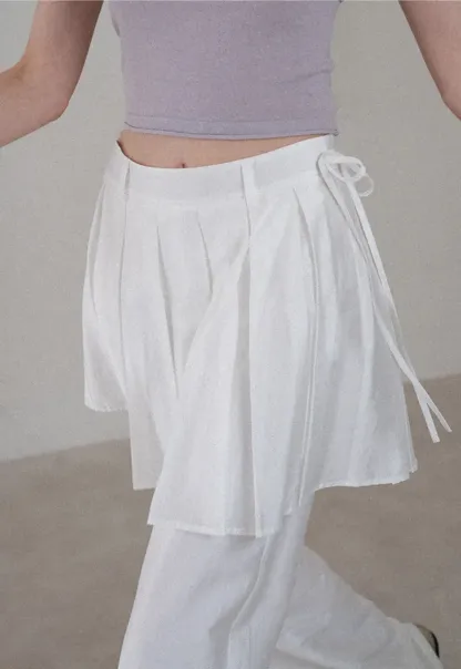 Pleated Layered High Waist Casual Pants