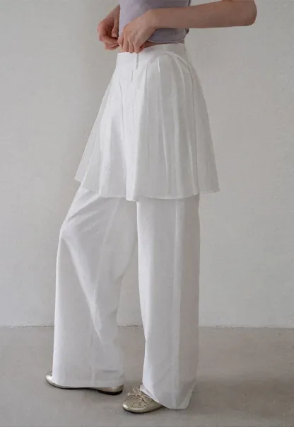 Pleated Layered High Waist Casual Pants