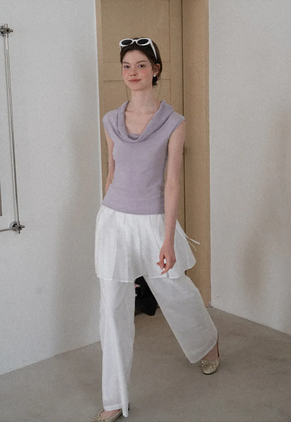 Pleated Layered High Waist Casual Pants