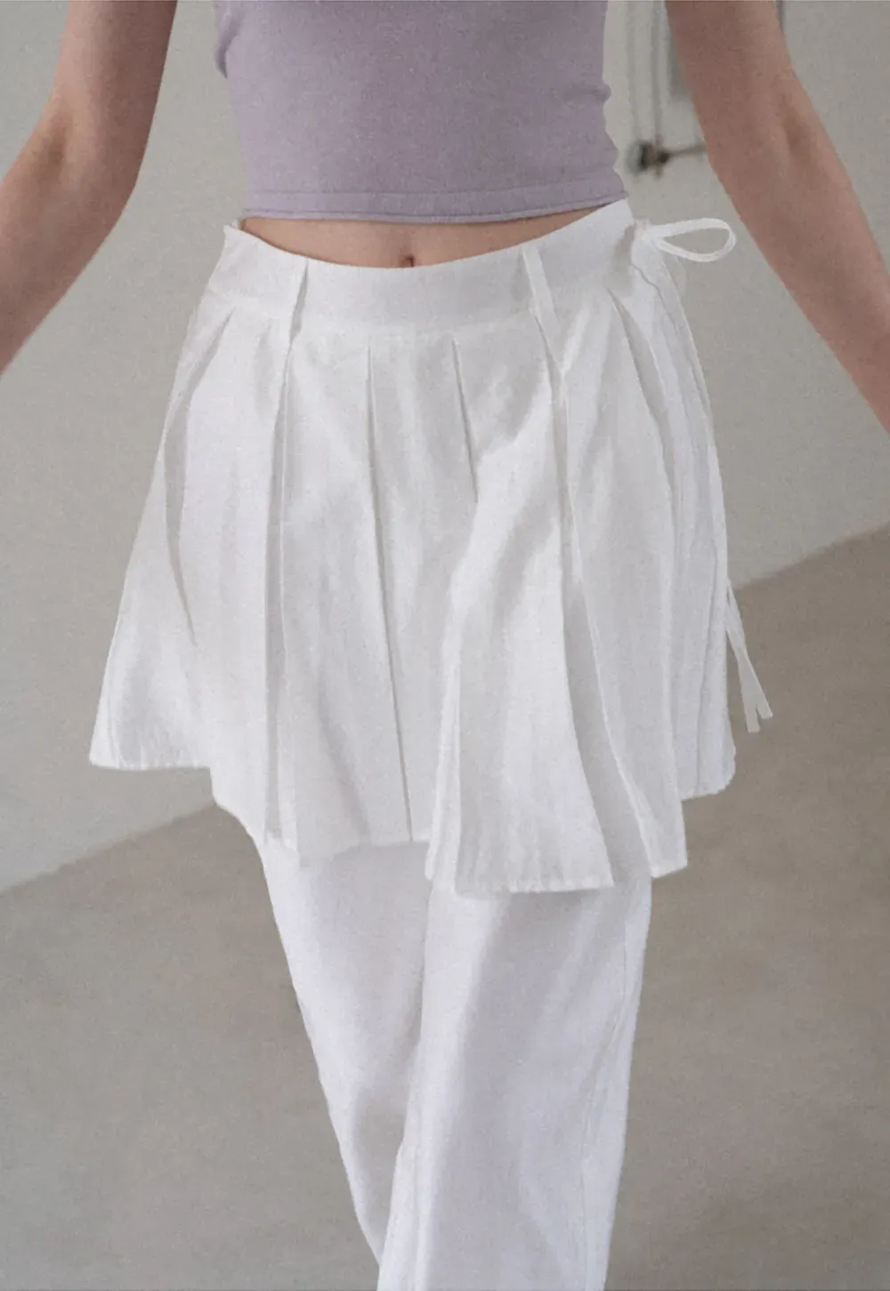 Pleated Layered High Waist Casual Pants