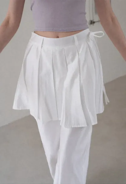 Pleated Layered High Waist Casual Pants