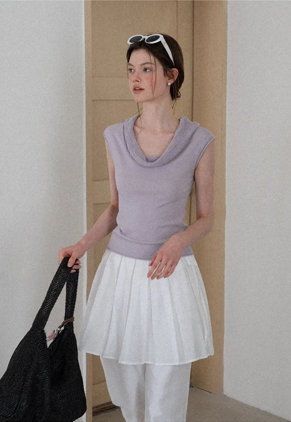 Pleated Layered High Waist Casual Pants