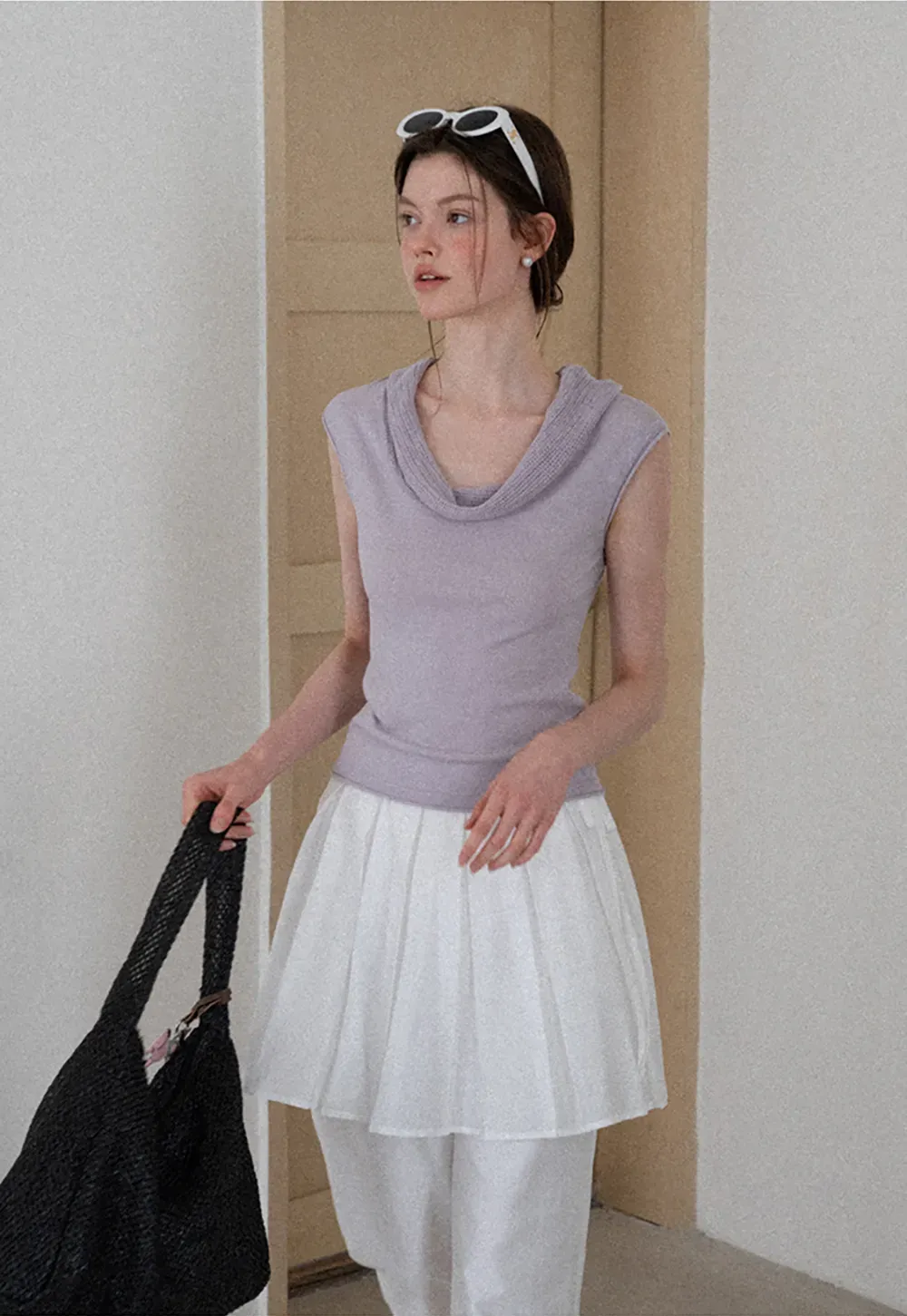 Pleated Layered High Waist Casual Pants