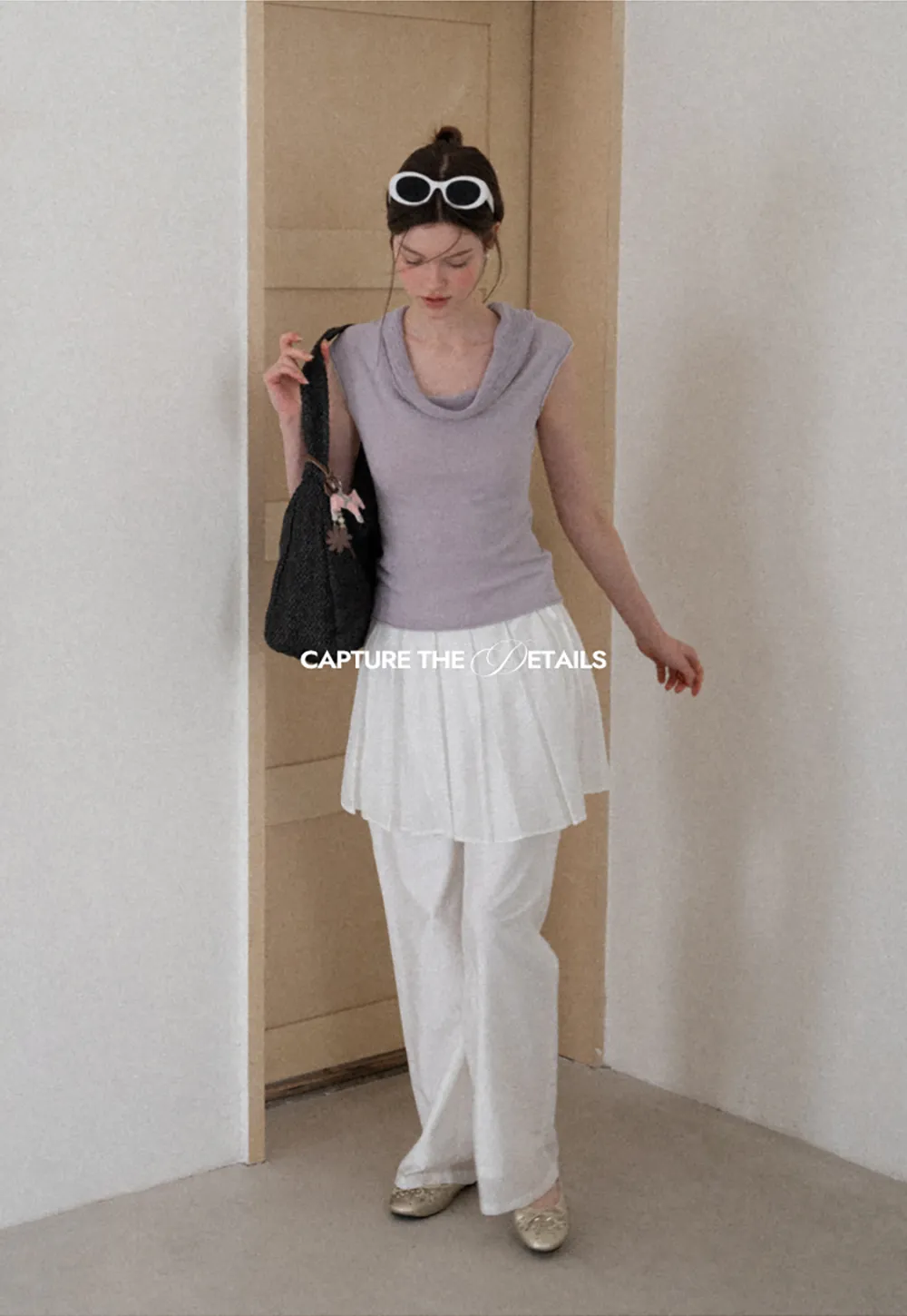 Pleated Layered High Waist Casual Pants