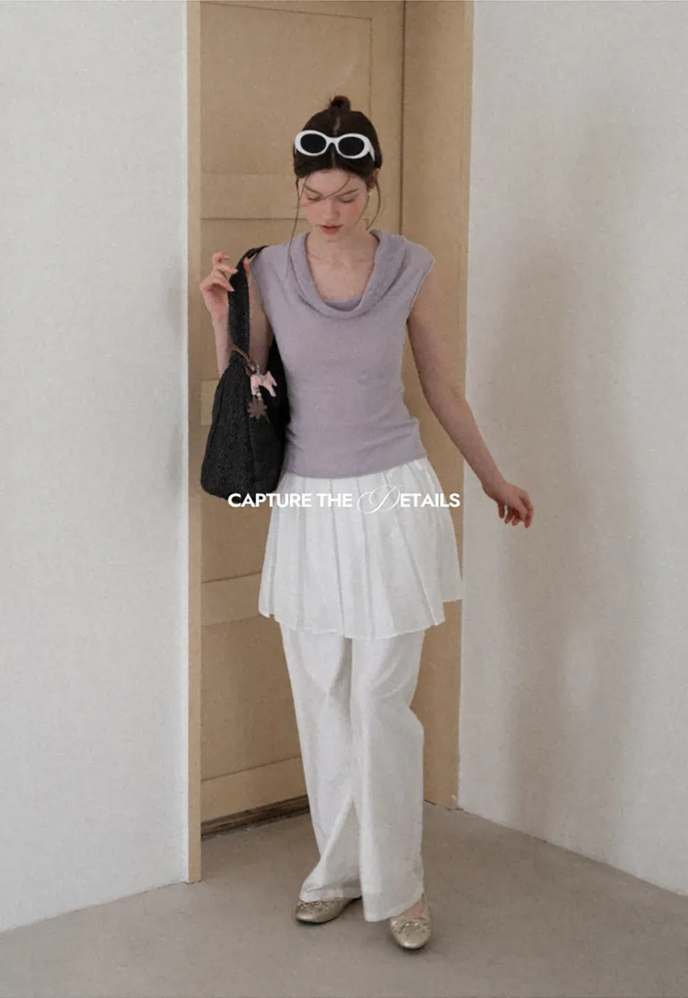 Pleated Layered High Waist Casual Pants