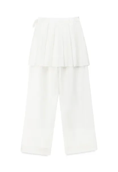 Pleated Layered High Waist Casual Pants