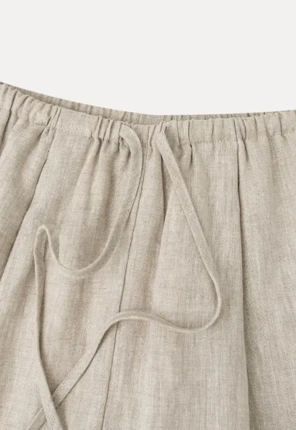 Elastic Waist Pleated Loose Fit Casual Pants
