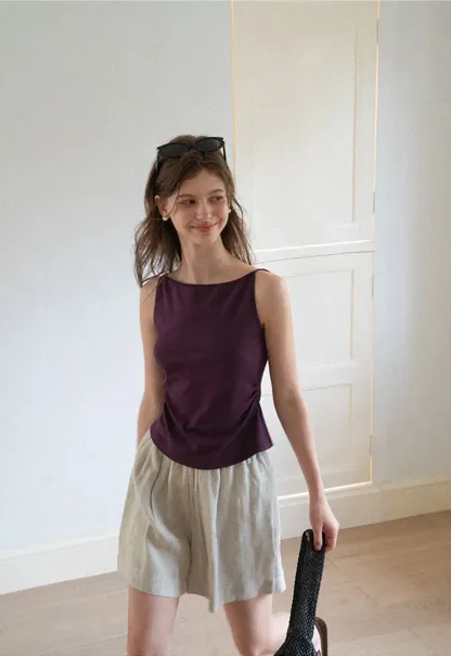 Elastic Waist Pleated Loose Fit Casual Pants
