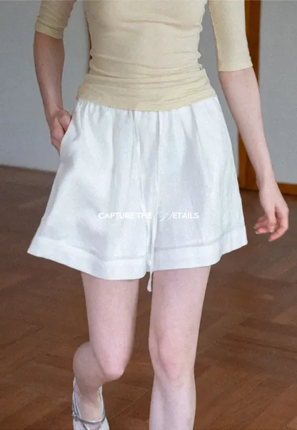 Elastic Waist Pleated Loose Fit Casual Pants