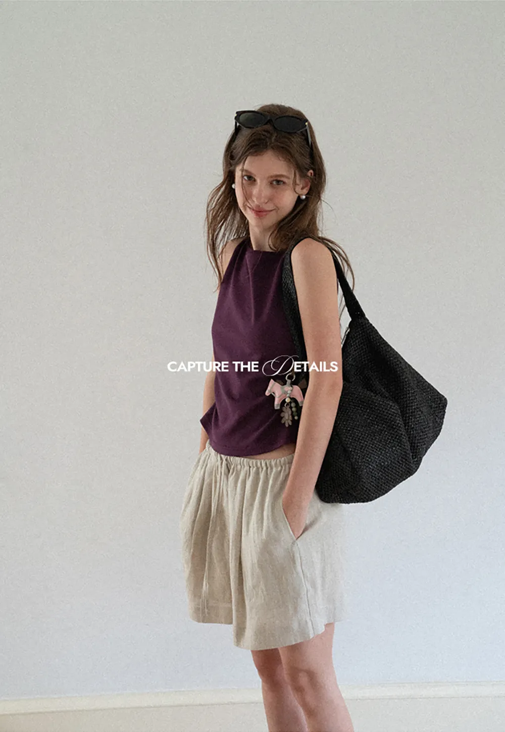 Elastic Waist Pleated Loose Fit Casual Pants