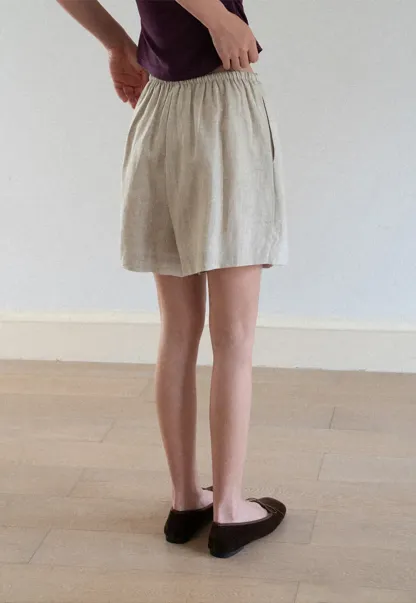 Elastic Waist Pleated Loose Fit Casual Pants