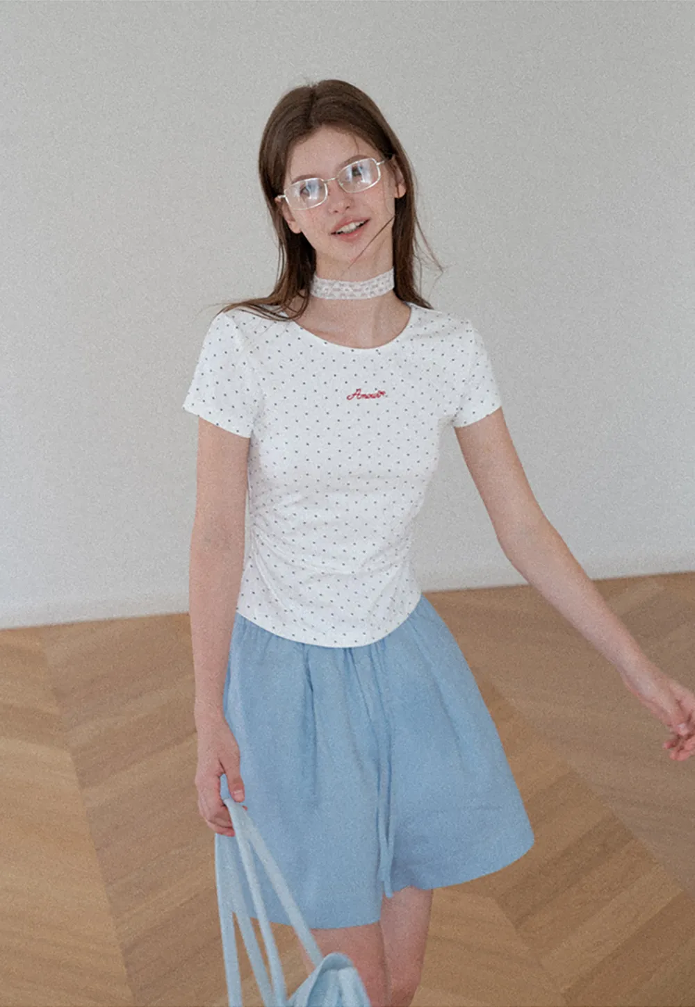 Elastic Waist Pleated Loose Fit Casual Pants